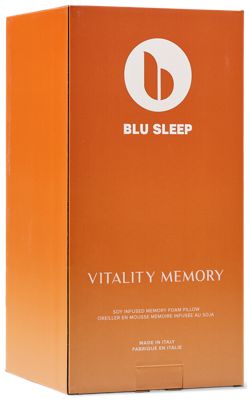 Blu Sleep Signature Vitality Memory Foam Pillow - Queen High Profile - Eco-Friendly Soy-Based Memory Foam - Cooling Removable Cover - Adaptive Comfort