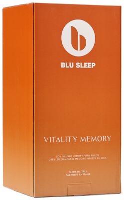 Blu Sleep Signature Vitality Memory Foam Pillow - Queen Surround - Eco-Friendly Soy-Based Memory Foam - Cooling Removable Cover - Adaptive Comfort for Side Sleepers
