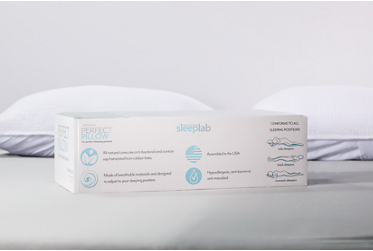Jordan's Sleep Lab Naturally Perfect Plush Pillow - Healthy Alignment - 100% Natural Latex Core - Removable 100% Cotton Cover