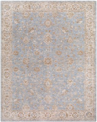 Da Vinci Area Rug – Botanical – Machine-Woven – Blue/Cream