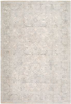 Poetry Area Rug – Botanical Elegance – Machine Woven – Light Grey/Cream