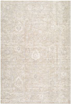 Poetry Area Rug – Botanical Elegance – Machine Woven – Light Beige/Grey