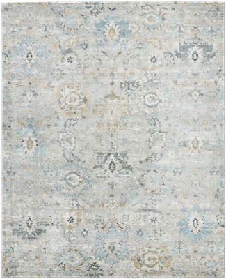 Avellino Area Rug – Botanical – Machine-Woven – Plush High Pile - Light Grey/Beige/Blue