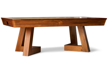 Aris Air Hockey Table - Contemporary Design - Warm Wood Finish - High-Powered Fan - Includes Pucks & Goalies