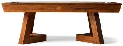 Aris Air Hockey Table - Contemporary Design - Warm Wood Finish - High-Powered Fan - Includes Pucks & Goalies