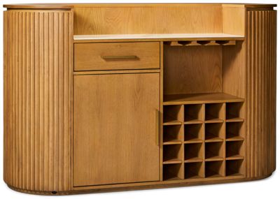 Colvin Bar - Felt-Lined Drawer - Storage Door - Stemware Rack - Wine Bottle Storage - Imported Marble Top