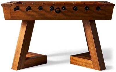 Aris Foosball Table - Contemporary Design - Warm Wood Finish - Seamless Steel Rods for Smooth Game Play