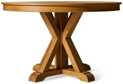 Rylie Game Table - Rustic Timber Beam Trestle Base - Four Storage Drawers