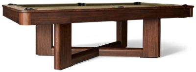 Ashford Pool Table - Solid Walnut Frame - Green Spill-Resistant Felt Top - Hand Finished Dark Walnut Finish - Includes Accessory Kit