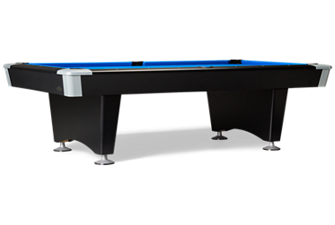 Black Wolf Pool Table - Contemporary Design - Sleek Black Finish - Vibrant Blue Felt - Durable Metal Rail Pocket Corners - Includes Billiard Accessory Kit