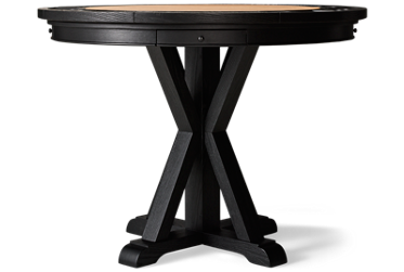Rylie 5 Piece Counter Height Game Table Set - Trestle Base Table - Game Table Topper - 4 Swivel Counter Stools