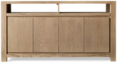 Brownstone 60" 4 Door Console - Two Open Shelves - Spacious Storage - Back Cutouts for Wire Management - Sleek Minimalist Design