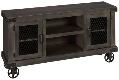 Industrial 2 Door 55" Console with Casters