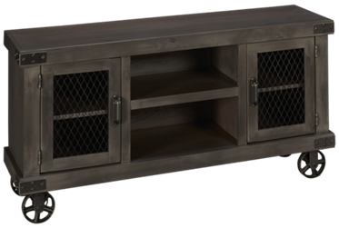 Industrial 2 Door 55" Console with Casters