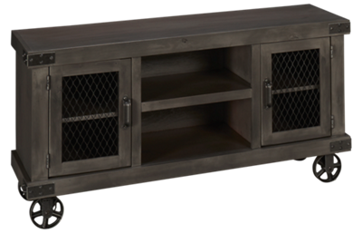 Industrial 2 Door 55" Console with Casters
