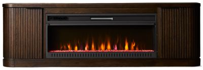 Tulane 76" Fireplace Console - Two Self-Closing Storage Doors - Adjustable Shelves - Remote Operated Center Fireplace