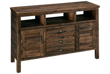Artisan's Craft 2 Door 2 Drawer Media Unit - Rustic Charm - Solid Asian Hardwood - Elegant Bronze Hardware - Ample Storage