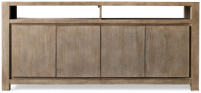Brownstone 70" 4 Door Console - Two Open Shelves - Spacious Storage - Back Cutouts for Wire Management - Sleek Minimalist Design