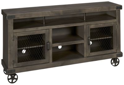 Industrial 2 Door 65" Console with Casters