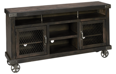 Industrial 2 Door 65" Console with Casters