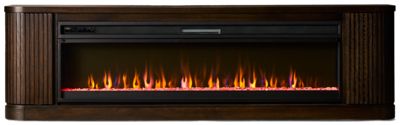 Tulane 84" Fireplace Console - Two Self-Closing Storage Doors - Adjustable Shelves - Remote Operated Center Fireplace