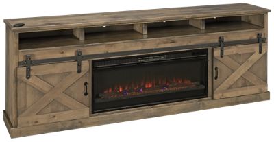 Barnwood 94" 2 Door Fireplace Console - Thumbnail 5