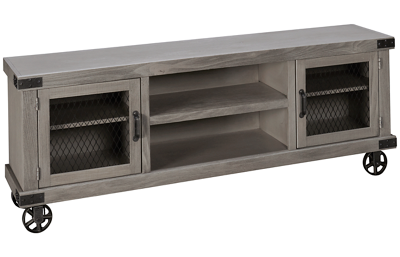 Industrial 2 Door 74" Console with Casters