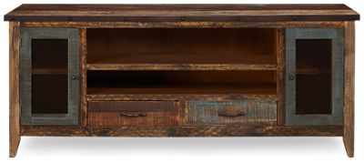 Antique Multicolor 76" 2 Door 2 Drawer Media Unit