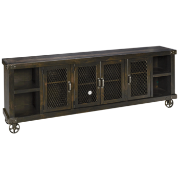 Industrial 4 Door 96" Console with Casters