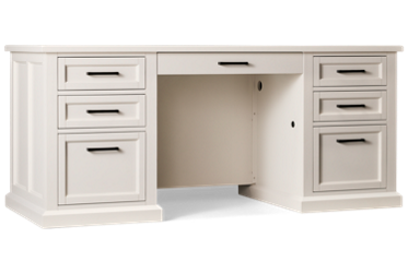 Abby Double Pedestal Desk - Seven Drawers - File Storage - Locking Drawer - Wire Management
