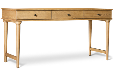 Provence Desk - 3 Easy-Glide Storage Drawers - Elegant Metal Knobs - Soft Close Glides - Dovetail Drawers