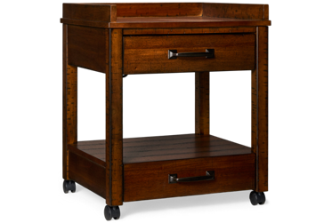 Baldridge Rolling File - Top & Bottom Drawers - Open Bottom Shelf - Plugs & USB Ports - Long Drawer Pulls - Casters For Easy Mobility