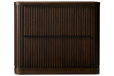 Tulane Lateral File - Two Storage Drawers - Integrated Metal Pulls - Fluted Detailing