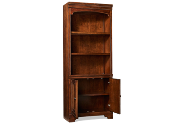 Arlington Bookcase - Two Soft Close Doors - Two Open Shelves - Adjustable Removable Shelf - Molded Details