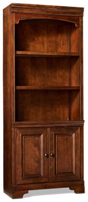 Arlington Bookcase - Two Soft Close Doors - Two Open Shelves - Adjustable Removable Shelf - Molded Details
