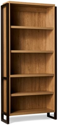 Mason Open Bookcase - 3 Adjustable Shelves - Clean Lines - Industrial Touch