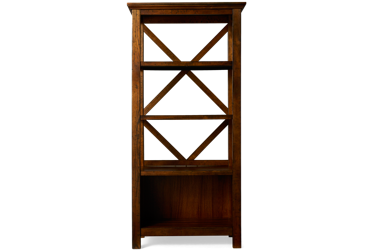 Baldridge Bookcase - Two Adjustable Shelves - Rustic Industrial Look - Durable Hardwood Construction
