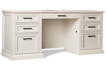 Abby Credenza - Transitional Style - 7 Storage Drawers - Wire Management - Plug Outlets & USB Ports