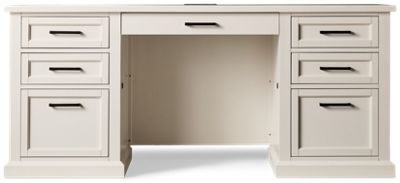 Abby Credenza - Transitional Style - 7 Storage Drawers - Wire Management - Plug Outlets & USB Ports