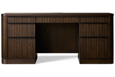 Tulane Credenza - 6 Storage Drawers - 2 Locking File Drawers - Drop-Down Keyboard Surface - Power Strip with USB Ports - Fluted Detailing