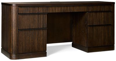 Tulane Credenza - 6 Storage Drawers - 2 Locking File Drawers - Drop-Down Keyboard Surface - Power Strip with USB Ports - Fluted Detailing