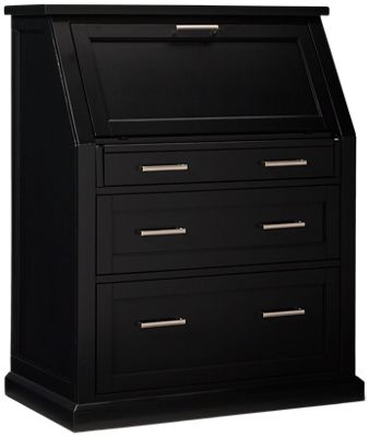 Abby Secretary Desk - Three Drawers - Drop-Down Writing Surface - Open Storage Cubbies - Built-In Power Strip & USB Ports - Transitional Style