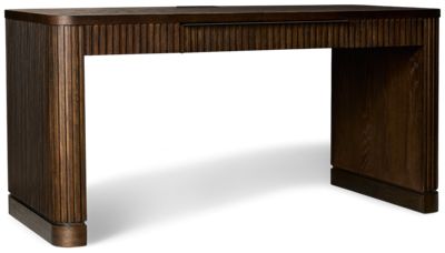 Tulane Writing Desk - Drop-Down Keyboard Surface - Power Strip with USB Ports - Fluted Detailing