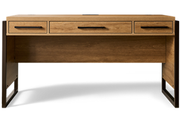Mason Writing Desk - 3 Storage Drawers - Desktop Wire Management - Power Strip with USB Ports
