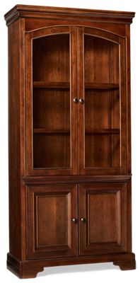 Arlington Display Cabinet - Two Soft Close Doors - Two Adjustable Shelves - 3-Way Touch Lighting - Molded Details