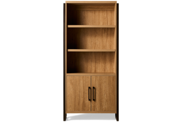 Mason Bookcase - 2 Storage Doors - Three Adjustable Shelves - Contemporary Design