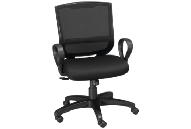 Maze Swivel Office Chair - Height Adjustable - Tilt Mechanism - Smooth-Rolling Casters - Black Mesh Upholstery