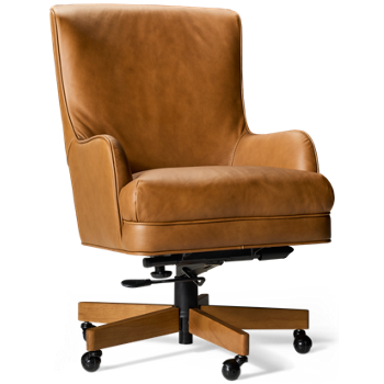 Saddle Leather Swivel Office Chair