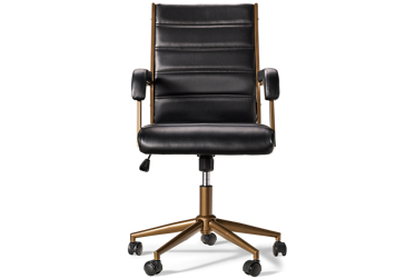 Auction Swivel Office Chair - Adjustable Height - Padded Arms - Smooth-Rolling Casters