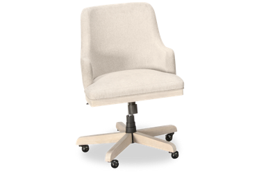 Maren Swivel Upholstered Desk Chair - Soft Textured Fabric - Height Adjustable - Easy Glide Casters - Traditional Style